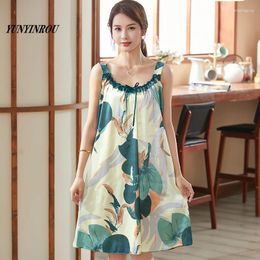 Women's Sleepwear Stylish 4XL Faux Silk Elegant Female Sexy Spaghetti Strap Ladies Nightwear Dress Womens Satin Nightgowns Night Sleepshirts