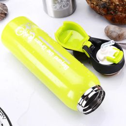 Water Bottles Cages 500ML Bicycle Kettle Bike Bottle Mountain Riding Double Stainless Steel Thermos Cup Warmkeeping Jug Sports 231030