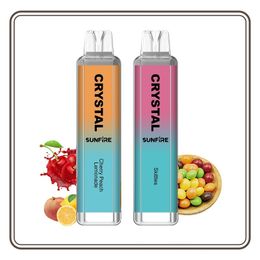 Sunfire Crystal 7000 puffs Disposable E-cigarette 20mg 30mg 50mg Lemon Lime Flavour 1300mAh Large Capacity Battery Tornado Vape puff 7000 Europe USA Free Shipping