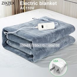 Electric Blanket AC110V USA Fabric Heated Thermostat Security Warm Mattress Canada Mexico Japan Carpet 231030