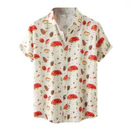 Men's Casual Shirts Short Sleeve For Men Retro Cartoon Print Geometric Pattern Streetwear Shirt Summer Beach Vacation Tops 2023