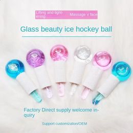 Face Care Devices 2Pcs Box Crystal Ice Hockey Roller Energy Massage Beauty Eye Ball Massager Stick Globes Skin 231030
