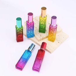 Gradient 15ml Glass Perfume Bottles Colourful Diamond Atomizer Portable Fragrance Fashion Lady Spray Scent Pump Case Refillable Empty Travel Cosmetic Packaging