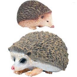 Garden Decorations 2 Pcs Car Decor Bonsai Hedgehog Statues Decorative Model Patio Figurine Pvc Cartoon Sculpture