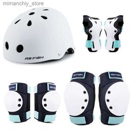 Skate Protective Gear Roller Skating Protector Helmet for Teenage Adults Outdoor Cycling Rock Climbing Kneepads Elbow Pad Hand Head Protective Gear Q231031