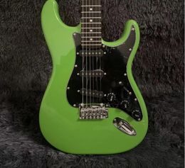 st Electric Guitar, Green Color, Mahogany Body, Rosewood Fingerboard, 6 Strings Guitarra, Free Shipping