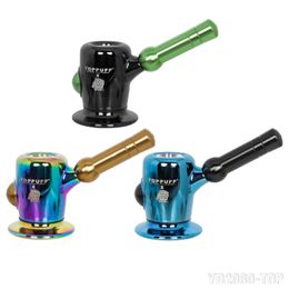 The new electroplated Colourful glass water pipe portable metal glass pipe is removable and easy to clean