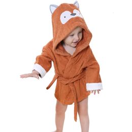 Pajamas 2-6 year Baby Robe Cartoon Hoodies Girl Boys Sleepwear Good Quality Bath Towels Kids Soft Bathrobe Pajamas Children's Clothing 231031