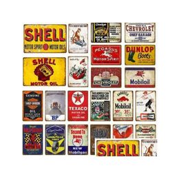 Metal Painting Vintage Tin Signs For Wall Decor London Paris City Sights Iron Paintings 20X30Cm Plate Pub Bar Garage Home Drop Deliver Dhixz