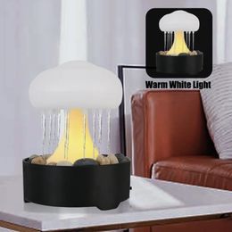 Other Event Party Supplies For Home Bedroom Electric Rain Cloud Night Light Warm White Lights Mushroom Lamp Portable Fountain Ultra Quiet 231030