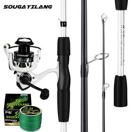 Fishing Accessories Sougayilang 1.98m White Rods Combo Portable Carbon Fibre Rod and 1000 4000 Spinning Reel Tackle Set 231030