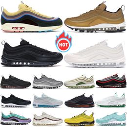 OG 97 97s Running Shoes Men Women Triple Black White Sliver Gold Bullet Black Red Sean Wotherspoon Blueberry Bred Pine Green womans Mens Trainers Sports Sneakers