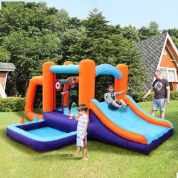 Childrens Inflatable Castle Outdoor Bouncer Jumper Slide Bounce House Kids Jumping with Blower Ball Pit Bouncy Outdoor Indoor Playhouse For Sale Park Toys Play Fun