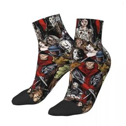 Men's Socks Happy Ankle Faces 1980s Horror Movies Street Style Crazy Crew Sock Gift Pattern Printed