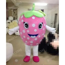 Christmas Pink Strawberry Mascot Costumes Halloween Fancy Party Dress Adult Size Cartoon Character Carnival Xmas Advertising Birthday Party Outdoor Outfit