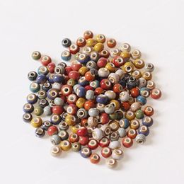 100 PCS 6mm 8mm Round Ceramic Beads DIY Hole Beads Handmade Porcelain Beads 10 Colours For Jewellery Making Fashion JewelryBeads ceramic porcelain beads