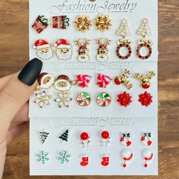 Dangle Earrings Christmas Festival Gift For Women Snowflake Socks Tree Santa Claus Tootsie Roll Halloween Jewellery