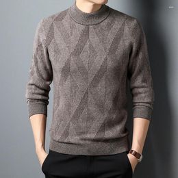 Men's Sweaters Premium All-wool Autumn/winter Thickened Warm Knit Jumper Men Slim-fit Half-turtleneck For Business Casual Clothing