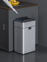 Waste Bins Large Smart Trash Can 50 Liter Automatic Intelligent Sensor Dustbin Electric Touch Bucket Garbage 231031