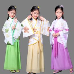 Abiti tradizionali Hanfu per ragazze antiche per bambini Costume cosplay Abito Hanfu per spettacoli di danza popolare cinese per bambini