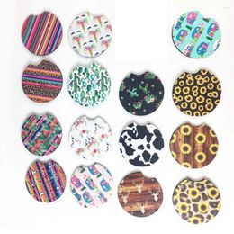 Table Mats 30pcs Car Cup Holder Neoprene Coasters Contrast Mug Drink Mat For Home Decor Accessories