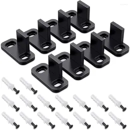 Hooks 8 Pieces Sliding Barn Door Floor Guides Closet Hardware Plastic Simple Wall Mounted Bottom Track Guide