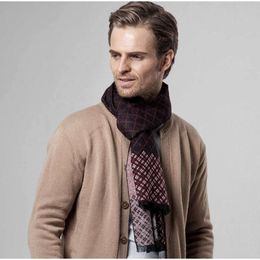 Scarves Dropshipping 2021 New Winter Scarf Luxury Brands Design Plaid Scarf for Men Winter Warm Men's Plaid Cashmere Scarf Men Scarves 00621