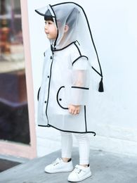 Rain Gear Kids Raincoat Waterproof Poncho Clear Transparent Children kindergarten school Student Rainsuit Protective Covers 231114