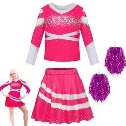Clothing Sets Z O M B I E S 3 Zombie High School Cosplay Costume Kids Cheerleaders Dress Toddler Girls Top Skirts Carnival Halloween Jumpsuits 231031