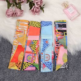 Animal City Button Scarf Multifunctional Fashion Printing Korean Edition Binding Bag Handle Ribbon Women's Scarf