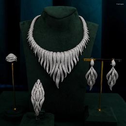 Necklace Earrings Set TIRIM Gorgeous Bridal For Women Cubic Zirconia Big 4pcs Wedding Nigeria Dubai Brides Accessories