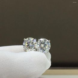 Stud Earrings YUZBT Women S925 Silver Total 1.6-4 Carat Brilliant Cut Diamond Test Past D Colour Moissanite Wedding Jewellery