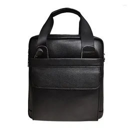 Briefcases Genuine Leather Vertical Briefcase Men's Bag Shoulder Cowhide Crossbody Men Fashion Business