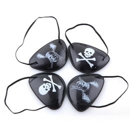 Plastic Pirate Eye Patch Mask Black Party Favours Skull Crossbone face masks Halloween party costumes Birthday Kids Toy Party Supplies prop