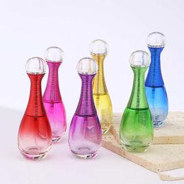 Colourful 20ml Glass Perfume Bottles Bowling Shape Atomizer Mini Portable Fragrance Fashion Lady Spray Scent Pump Case Refillable Empty Travel Cosmetic Packaging