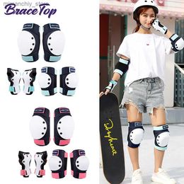 Skate Protective Gear BraceTop 6Pcs/Set Professional Adult/Child Pad Set with Kneesavers Elbowsavers and Wrist Savers Roller Skating Protective Gear Q231031