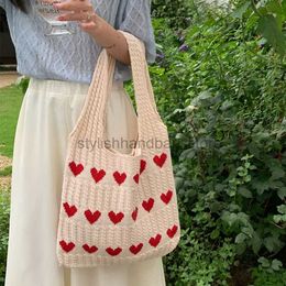 Shoulder Bags Designer Knitted Wrapped Women's High Capacity ollow Women's Soaping Bag Handprinted Leisure Lightweight Single Bagstylishhandbagsstore