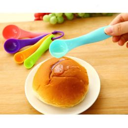 5pcs Set Colourful Measuring Spoon Tool Plastic 1ml 15ml Measure Spoons Sugar Measures Scoop Kitchen Cake Baking Scoops Sets TH1187