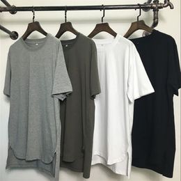 New men's street front and back long and short-sleeved T-shirts street style hip-hop T-shirts long tops314T