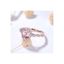Cheapest gold rings Pink Morganite Luxury New Design Solid Gold Fine Jewellery Rings With Real Diamonds Ring