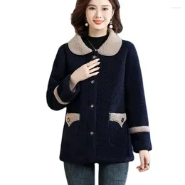 Women's Fur Autumn And Winter Lambswool Coat Female Foreign Mother Fleece Keep Warmmiddle-aged Elderly Granular Velvet Thick