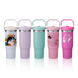 5 Colours 30oz Sublimation Stainless Steel Tumblers With Handle Lids Customise Logo By Express LG20