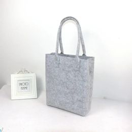 Shopping Bags Men Minimalist Grey Felt Shopping Bag Ladies Wool Felt Casual Tote Bag Woman Vegan Handbag Shoulder Purse 231031