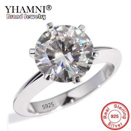 yhamni 100 925 solid silver rings 1 5ct cz zircon solitaire engagement rings for women wedding finger rings gift Jewellery ynr121227c