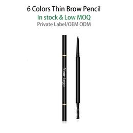 Eyebrow Enhancers Double Head Waterproof Ultra Fine Eyebrow Pencil Pigmented Natural Vegan Automatic Eye Brow Pencil Private Label 6 Colours 231030