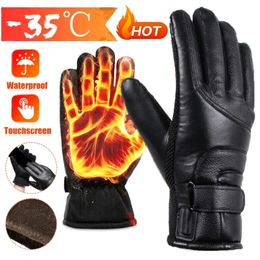 Cycling Gloves 15Piar Electric Heated USB Rechargeable Hand Warmer Heating Glove Motorcycle Thermal Touch Screen Bike Waterproof 231031