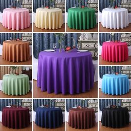 Table Cloth Round Tablecloth Solid Colour Cover Polyester Home El Restaurant Meeting Banquet Wedding Tables Decoration