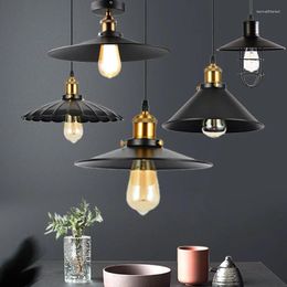 Pendant Lamps Vintage Iron Entrance Ceiling Light Industrial Hanging Loft Bedroom Live Room Home Deco Lamp E27 Base