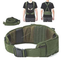 Molle War Battle Belt Tactical Men Army Military Nylon Belt Girdle Police Airsoft Hunting Bag Carrier Soft Padded Waistband Sports SafetyWaist Support Fitness Body