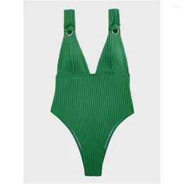 Women's Swimwear Vintage Design Bikini Textured Swimsuit Push Up Rings Suspender Monokini Women Beach Outfit Micro Bikinis Bathing Suits